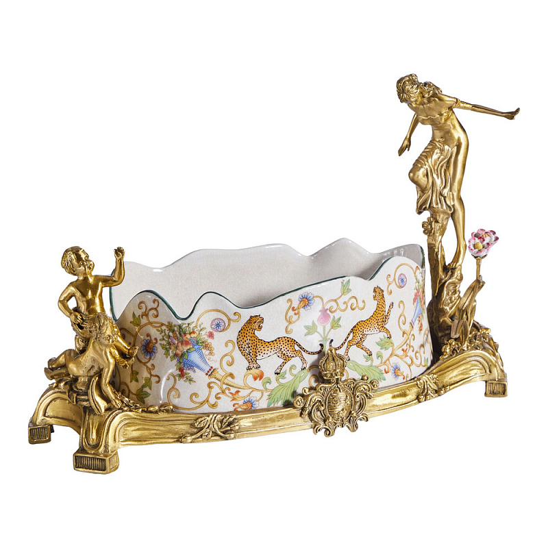 Чаша фарфоровая с ангелами Porcelain Angels of Paradise Мульти Бронза в Новосибирске | Loft Concept 