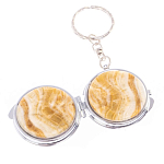 Зеркало брелок карманное двухстороннее из натурального камня Оникс Silver Stone Mirrors варинант исполнения - 5 | Loft Concept в Новосибирске