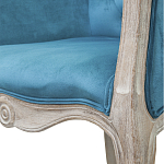 Кресло низкое в стиле прованс Louis French Armchair blue velour варинант исполнения - 4 | Loft Concept в Новосибирске