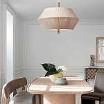 Люстра из дуба с веревчатым абажуром Rope Oak Chandelier варинант исполнения - 4 | Loft Concept в Новосибирске