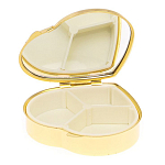 Таблетница карманная в форме сердца с 3-мя отделениями с зеркалом и накладкой из натурального камня Яшма Змеиная Gold Stone Pillboxes варинант исполнения - 3 | Loft Concept в Новосибирске