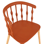 Пластиковый стул на ножках из массива бука Ferret Spiral Brown варинант исполнения - 4 | Loft Concept в Новосибирске