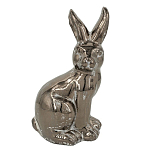 Статуэтка заяц из текстурированной терракоты и покрытый глянцевой краской под бронзу Rabbit Charm  варинант исполнения - 4 | Loft Concept в Новосибирске