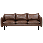 Трехместный кожаный диван на ножках темно-коричневый Tailler Sofa Brown варинант исполнения - 1 | Loft Concept в Новосибирске