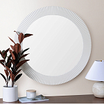 Зеркало в круглой фактурной раме Mirror Modern Texture белое варинант исполнения - 5 | Loft Concept в Новосибирске