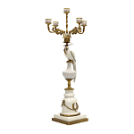 Подсвечник белый Попугай из фарфора с бронзовыми элементами Eden Garden варинант исполнения - 1 | Loft Concept в Новосибирске