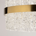 Люстра круглая золотого цвета с прозрачными рельефными стеклянными вставками Textured Glass Chandelier варинант исполнения - 10 | Loft Concept в Новосибирске