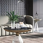 Дизайнерский журнальный стол на прозрачном основании Nofon варинант исполнения - 1 | Loft Concept в Новосибирске