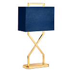 Настольная лампа с основанием из полированного золота и прямоугольным абажуром глубокого синего цвета Elstead Lighting варинант исполнения - 1 | Loft Concept в Новосибирске
