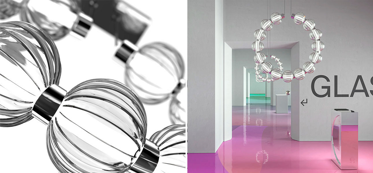 Светильник вертикальное кольцо со стеклянными шарами Balls Lamp Светильник вертикальное кольцо со стеклянными шарами Balls Lamp - Loft-Concept в Новосибирске