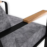 Кресло серый велюр с жесткими подлокотниками на полозьях Ashton варинант исполнения - 6 | Loft Concept в Новосибирске