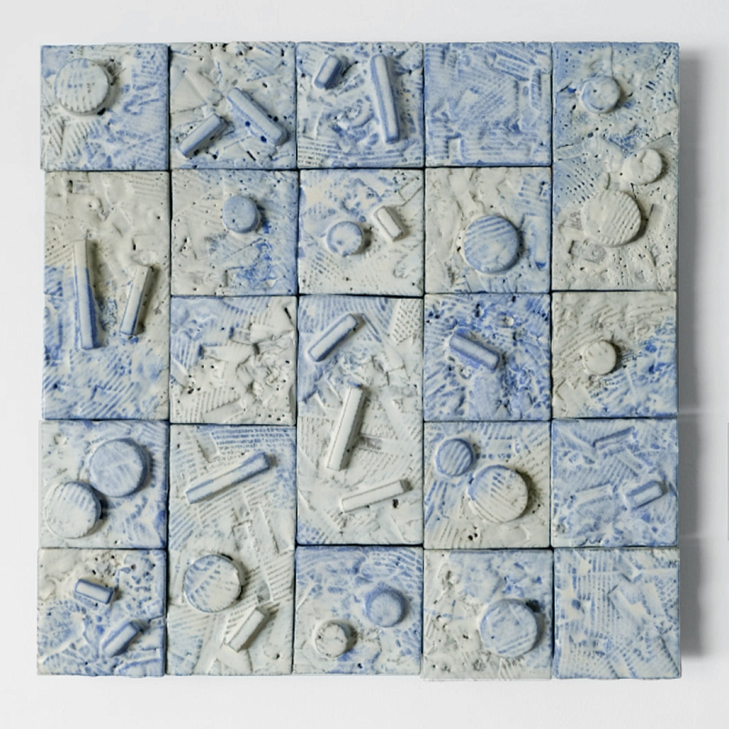 Геометрическое Объемное Панно Blue Curve Geometry Голубой в Новосибирске | Loft Concept 