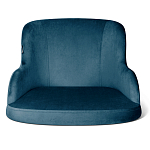 Стул с мягкой синей обивкой из велюра и подъемно-поворотным механизмом на белых колесиках Harper Blue and White варинант исполнения - 2 | Loft Concept в Новосибирске