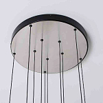 Люстра каскадная с 5-ю круглыми стеклянными плафонами дымчатого цвета и черными деталями Orbit Serenade варинант исполнения - 3 | Loft Concept в Новосибирске