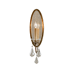 Бра с овальным зеркальным основанием с лампой в виде свечи и хрустальными подвесками Feiss варинант исполнения - 1 | Loft Concept в Новосибирске