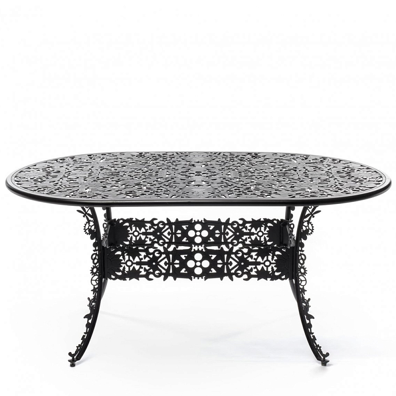 Обеденный стол Industry Collection ALUMINIUM OVAL TABLE – BLACK Черный в Новосибирске | Loft Concept 