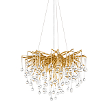 Люстра подвесная с прозрачными стеклянными подвесками в форме капель Диаметр 60 см Droplet Chandelier варинант исполнения - 1 | Loft Concept в Новосибирске