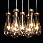 Люстра с 7-ю прозрачными плафонами из стекла в форме капли Lucid Rain  варинант исполнения - 5 | Loft Concept в Новосибирске