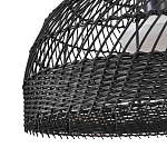 Подвесной светильник с округлым абажуром из черного ротанга Wicker Furniture варинант исполнения - 5 | Loft Concept в Новосибирске