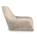 Барный стул со спинкой и подлокотниками на 4-х коричневых деревянных ножках Бежевый Велюр Ava Charm варинант исполнения - 2 | Loft Concept в Новосибирске