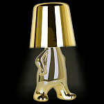 Настольная лампа фигурная золотого цвета с гладким абажуром Высота 19 см Sophia варинант исполнения - 3 | Loft Concept в Новосибирске