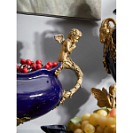 Чаша темно-синяя фарфоровая с бронзовыми ручками в виде ангелов Eden Garden варинант исполнения - 4 | Loft Concept в Новосибирске