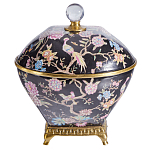 Шкатулка черного цвета с цветочной росписью Eden Garden варинант исполнения - 1 | Loft Concept в Новосибирске