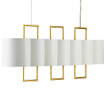 Люстра прямоугольная с белыми цилиндрическими абажурами White Ribbon варинант исполнения - 5 | Loft Concept в Новосибирске