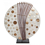 Настольная лампа из перламутра и дерева на подставке Indonesian Round Shell варинант исполнения - 2 | Loft Concept в Новосибирске