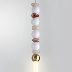 Подвесной светильник вытянутый с бусинами из белого и коричневого цвета PEARLS Suspension варинант исполнения - 4 | Loft Concept в Новосибирске