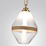 Подвесной светильник с прямоугольными и овальными элементами и акцентом из натурального камня Tectona  варинант исполнения - 5 | Loft Concept в Новосибирске