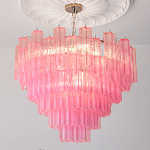 Элитная Люстра Textured Glass Pink Chandelier Ярко Розовое стекло варинант исполнения - 1 | Loft Concept в Новосибирске
