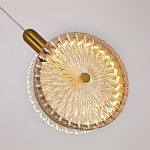 Подвесной светильник с плафоном из рельефного стекла Peony Glass Bronze  варинант исполнения - 3 | Loft Concept в Новосибирске