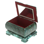 Шкатулка прямоугольная с зеркалом из натурального камня змеевик Stone Casket варинант исполнения - 3 | Loft Concept в Новосибирске