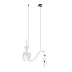 Подвесной светильник стеклянный в виде канделябра Curved Glass Chandelier варинант исполнения - 1 | Loft Concept в Новосибирске