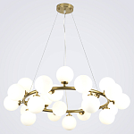 Кольцевая люстра с белыми стеклянными  плафонами в форме шара Berries Chandelier варинант исполнения - 4 | Loft Concept в Новосибирске