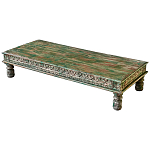 Кофейный стол из массива тропического дерева с резным декором Capellan Green Coffee Table варинант исполнения - 1 | Loft Concept в Новосибирске
