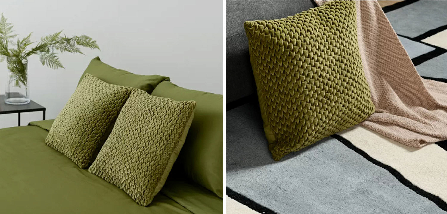 Подушка Purnama Quilting olive Подушка Purnama Quilting olive - Loft-Concept в Новосибирске