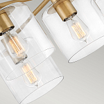 Потолочный светильник цвета латунь с пятью прозрачными цилиндрическими плафонами Hinkley варинант исполнения - 5 | Loft Concept в Новосибирске