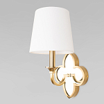 Бра с белым текстильным абажуром и декоративным основанием в виде четырехлистника с зеркальной вставкой Vitorino варинант исполнения - 14 | Loft Concept в Новосибирске