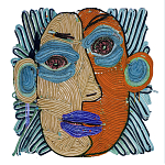 Арт-Объект плетеный из нитей Абстрактный портрет Joana Schneider  варинант исполнения - 2 | Loft Concept в Новосибирске