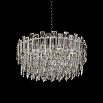 Круглая люстра с хрустальными подвесками на серебряном каркасе Gorgeous Crystal Light варинант исполнения - 6 | Loft Concept в Новосибирске