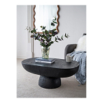 Столик кофейный черного цвета с овальной столешницей и круглым основанием Black Dalmen Table варинант исполнения - 2 | Loft Concept в Новосибирске