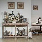 Деревянная консоль из массива дерева с двумя ящиками Oak Margery Provence Console Table варинант исполнения - 2 | Loft Concept в Новосибирске