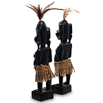 Комплект из 2-х деревянных статуэток Asmat Statuettes Black варинант исполнения - 2 | Loft Concept в Новосибирске