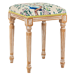 Банкетка одноместная из массива бука с цветочным принтом Beige Chinoiserie Garden Banquette варинант исполнения - 1 | Loft Concept в Новосибирске