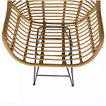 Стул барный с ротанговым плетением Half Bar Chair with Wicker с подлокотниками варинант исполнения - 7 | Loft Concept в Новосибирске