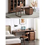 Стол рабочий округлой формы с 3-мя ящиками  Working Moonnut Table варинант исполнения - 2 | Loft Concept в Новосибирске