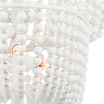 Люстра белая в форме спирали с декором из круглых деревянных бусин White Wooden Beads варинант исполнения - 1 | Loft Concept в Новосибирске