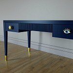 Письменный стол Elsa Dreams Blue Шпон дерево с двумя ящиками варинант исполнения - 4 | Loft Concept в Новосибирске